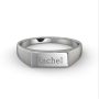 Signet Ring with Name IN 10K White Gold  - 1
