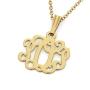 XS Monogram Necklace in 10K Yellow Gold  - 2