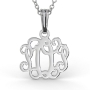XS Monogram Necklace in 10K White Gold  - 1