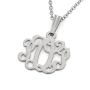 XS Monogram Necklace in 10K White Gold  - 2