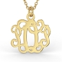Small Monogram Necklace in 10K Yellow Gold  - 1