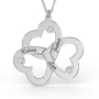 Triple Heart Necklace with Diamonds in Sterling Silver - 1
