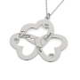 Triple Heart Necklace with Diamonds in Sterling Silver - 2