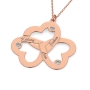 Triple Heart Necklace with Diamonds in Rose Gold Plated - 2