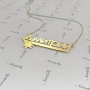Russian Name Necklace with Lion in 18k Yellow Gold Plated Silver - "Dmitriy" - 2