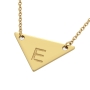 Triangular Pendant Necklace with Initials in Yellow 14k Gold - 2