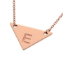 Triangular Pendant Necklace with Initials in Rose Gold Plating - 2