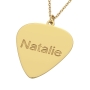 Guitar Pick Necklace with Name in 14k Yellow Gold - 2