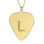 Guitar Pick 14k Yellow Gold Necklace with Initials - 1