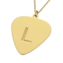 Guitar Pick 10k Yellow Gold Necklace with Initials - 2