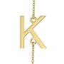 Sideways Initial Necklace in 10k Yellow Gold - 1