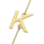 Sideways Initial Necklace in 14k Yellow Gold - 2