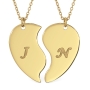 Heart Breakable Shaped Necklace with Initials in 18k Solid Yellow Gold - 1