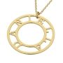 Round Pendant Necklace with Initials In 14k Yellow Gold - 2