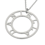 Round Pendant Necklace with Initials In 10k White Gold - 2