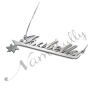 Customized Name Necklace with Sparkling Flower in Sterling Silver - "Isabella" - 2