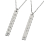 Vertical Bar Necklace with Birthstone in 10k White Gold - 2