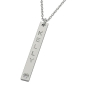 Vertical Bar Necklace with Diamond in Sterling Silver - 2