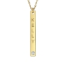 Vertical Bar Necklace with Diamond in Yellow 18k Gold-Plating - 1