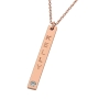 Vertical Bar Necklace with Diamond in 14k Rose Gold - 2