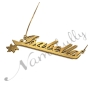 Customized Name Necklace with Sparkling Flower in 18k Yellow Gold Plated Silver - "Isabella" - 2