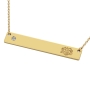 Monogram Bar Necklace with Diamond and Initials in 14k Yellow Gold - 2