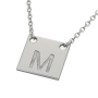 Square Necklace with Central Initials in Sterling Silver - 2