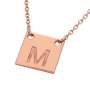 Square Necklace with Central Initials in 18k Rose Gold-Plating - 2