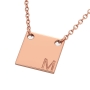 Square Necklace with Initials in Corner in 18k Rose Gold-Plating - 2