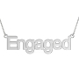 Engaged Necklace in 14k White Gold - 1