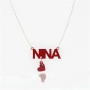 Acrylic Name Necklace with Heart Charm - 1