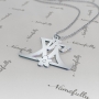Chinese Name Necklace with Flower in Sterling Silver - "Huan" - 2