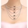 14K White Gold Name Necklace, Vertical Block Print Name Plate - 2