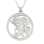 Old English Abstract Initial Pendant, Sterling Silver - 1