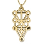 Gold Plated Initials Pendant, Kabbalah, Three Letters - 1