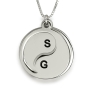 Yin Yang Double Initial Necklace, Sterling Silver - 1