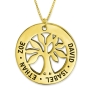 Mother's Family Tree Name Necklace,  24k Gold Plated - 1