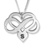 Infinity Heart Initial Pendant, Sterling Silver - 1