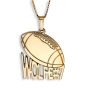 Football Number Name Necklace, Gold Plated - 1