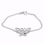 Double Thickness Sterling Silver Double Initials Butterfly Bracelet - 1