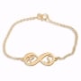Double Thickness Gold-Plated Double Initials Infinity Bracelet  - 1