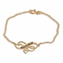 Double Thickness Gold-Plated Infinity Heart Personalized Couples Name Bracelet  - 1