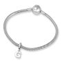 Sterling Silver Classic Font Single Initial Bracelet Charm - 2