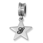 Sterling Silver Star Script Single Initial Bracelet Charm  - 1