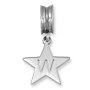 Sterling Silver Stencil Star Cutout Single Initial Bracelet Charm  - 1