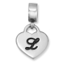 Sterling Silver Heart Script Single Initial Bracelet Charm  - 1