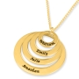 24k Gold Plated Silver Personalized Rings of Family Name Necklace (Up To 4 Names) - 2