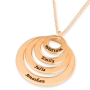 24k Rose Gold Plated Silver Personalized Rings of Family Name Necklace (Up To 4 Names) - 2