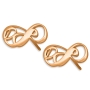 24k Rose Gold Plated Silver Double Infinity Personalized Initials Stud Earrings - 1