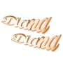 24k Rose Gold Plated Silver Personalized Name Climber Earrings-Cursive Font - 1